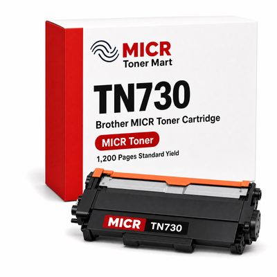 Brother TN730 TN-730 MICR Toner Cartridge for Check Printing | MFC-L2710DW MFC-L2750DW HL-L2350DW | Standard Yield 1,200 Pages