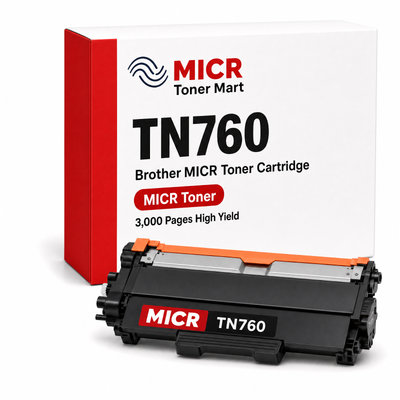 Brother TN760 TN-760 MICR Toner Cartridge for Check Printing | MFC-L2710DW MFC-L2750DW HL-L2350DW | High Yield 3,000 Pages