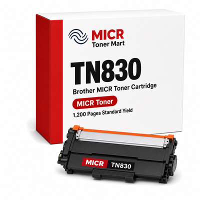 Brother TN830 TN-830 MICR Toner Cartridge for Check Printing | HL-L2400D HL-L2460DW MFC-L2820DW | Standard Yield 1,200 Pages