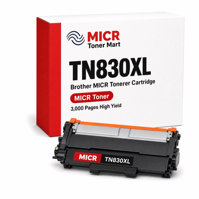 Brother TN830XL TN-830XL MICR Toner Cartridge for Check Printing | HL-L2400D HL-L2460DW HL-L2480DW MFC-L2820DW | High Yield 3,000 Pages