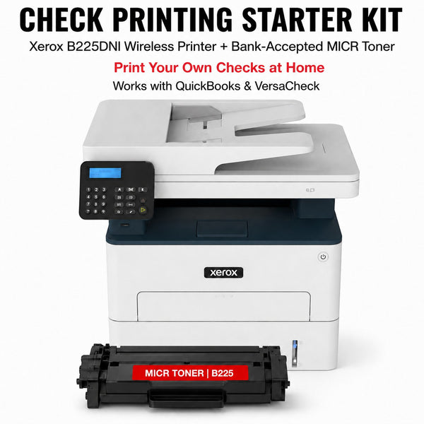 Check Printing Starter Kit — Xerox B225DNI Wireless Printer + Bank-Accepted MICR Toner | Print Your Own Checks at Home | Works with QuickBooks & VersaCheck