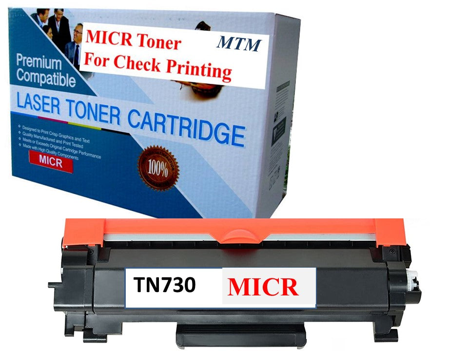 MICR TONER MART  Brother TN730 TN-730 MICR Toner Cartridge for Check Printing. MFC-L2710DW MFC-L2750DW HL-L2350DW HL-L2370DW HL-L2395DW HL-L2390DW DCP-L2550DW 1.2K Yield