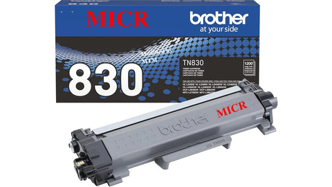 MICR TONER MART New OEM Brother TN830 TN-830 Cartridge Converted to MICR Toner Cartridge for Check Printing. For HL-L2400D HL-L2460DW HL-L2405W HL-L2465DW HL-L2480DW DCP-L2640DW MFC-L2820DW XL MFC-L2820DW Printers. 1.2K