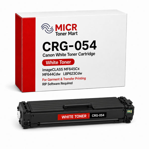 Canon 054 CRG-054 White Toner Cartridge for Garment & Transfer Printing | imageCLASS MF645Cx MF644Cdw LBP623Cdw | RIP-Ready