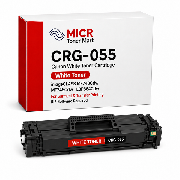 Canon 055 CRG-055 White Toner Cartridge for Garment & Transfer Printing | imageCLASS MF743Cdw MF745Cdw LBP664Cdw | RIP Software Required
