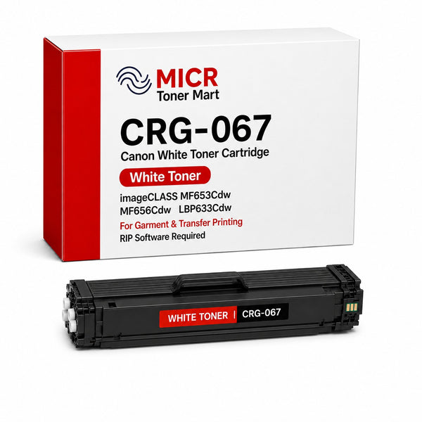 Canon 067 CRG-067 White Toner Cartridge for Garment & Transfer Printing | imageCLASS MF653Cdw MF656Cdw LBP633Cdw | RIP-Ready