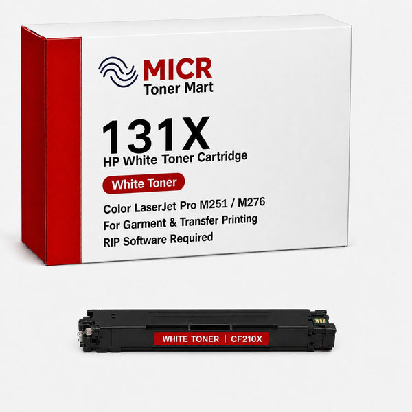 HP 131X CF210X White Toner Cartridge for Garment & Transfer Printing | Color LaserJet Pro M251 M276 | RIP Software Required