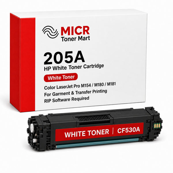 HP 205A CF530A White Toner Cartridge for Garment & Transfer Printing | Color LaserJet Pro M154 M180 M181 | RIP-Ready