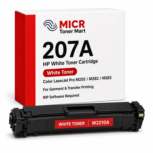 HP 207A W2210A White Toner Cartridge for Garment & Transfer Printing | Color LaserJet Pro M255 M282 M283 | RIP-Ready
