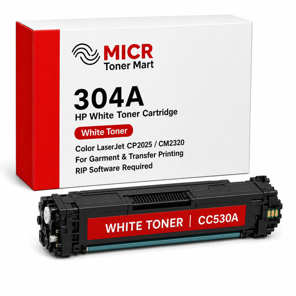 HP 304A CC530A White Toner Cartridge for Garment & Transfer Printing | Color LaserJet CP2025 CM2320 | RIP-Ready