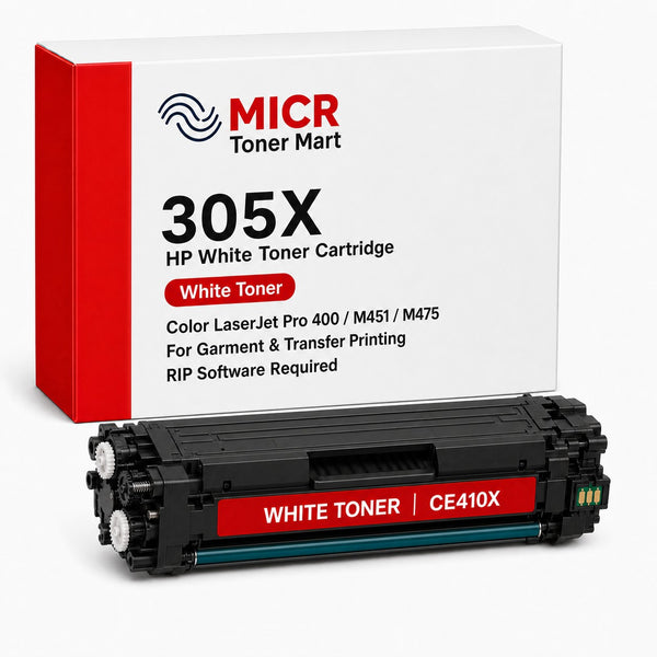 HP 305X CE410X White Toner Cartridge for Garment & Transfer Printing | Color LaserJet Pro 400 M451 M475 | RIP Software Required