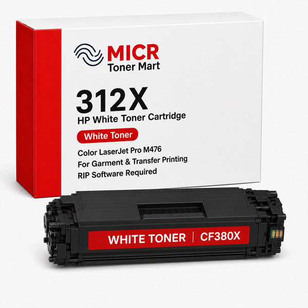 HP 312X CF380X White Toner Cartridge for Garment & Transfer Printing | Color LaserJet Pro M476 | RIP Software Required