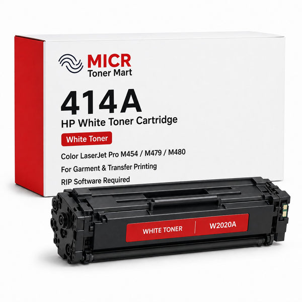HP 414A W2020A White Toner Cartridge for Garment & Transfer Printing | Color LaserJet Pro M454 M479 M480 | RIP-Ready