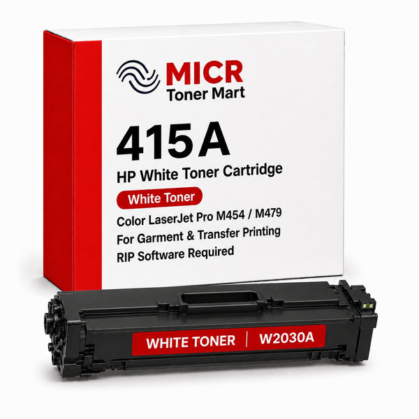 HP 415A W2030A White Toner Cartridge for Garment & Transfer Printing | Color LaserJet Pro M454 M479 | RIP-Ready