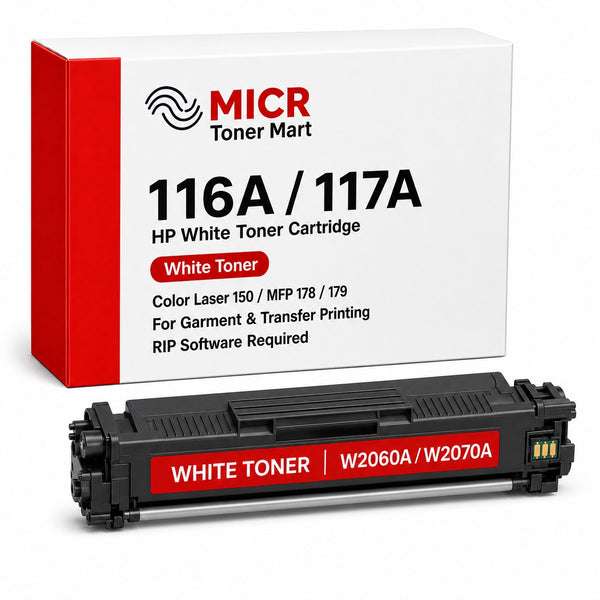 HP 416A W2040A White Toner Cartridge for Garment & Transfer Printing | Color LaserJet Pro M454DN M454DW MFP M479DW M479FDN M479FDW  | RIP-Ready