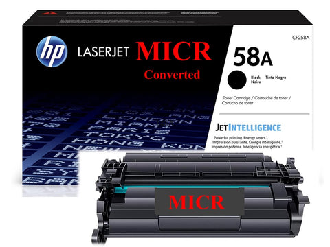 HP 58A CF258A New Genuine OEM Converted MICR Toner Cartridge for Check Printing.  LaserJet Enterprise M406 Series, HP LaserJet Enterprise MFP M430 Series, LaserJet Pro M404 Series, HP LaserJet Pro MFP M428 Series 3K