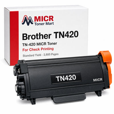 Brother TN420 TN-420 MICR Toner Cartridge for Check Printing | Standard Yield 2,600 Pages | HL-2230 HL-2240 HL-2270DW MFC-7360N