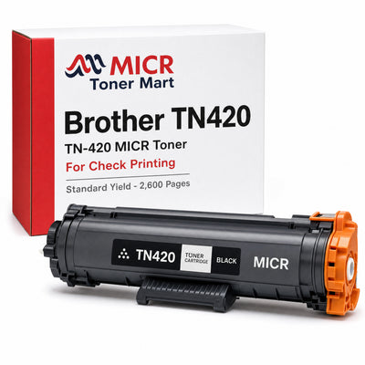 Brother TN420 TN-420 MICR Toner Cartridge for Check Printing | Standard Yield 2,600 Pages | HL-2230 HL-2240 HL-2270DW MFC-7360N