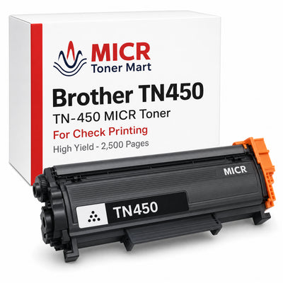 Brother TN450 TN-450 MICR Toner Cartridge for Check Printing | High Yield 2,500 Pages | HL-2280DW HL-2270DW MFC-7360N