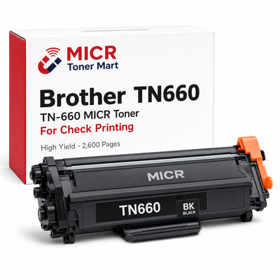 Brother TN660 TN-660 MICR Toner Cartridge for Check Printing | High Yield 2,600 Pages | MFC-L2700DW HL-L2380DW HL-L2300D