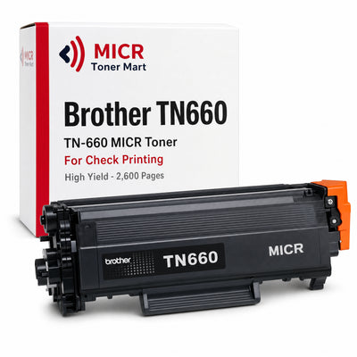 Brother TN660 TN-660 MICR Toner Cartridge for Check Printing | High Yield 2,600 Pages | MFC-L2700DW HL-L2380DW HL-L2300D