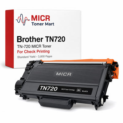 Brother TN720 TN-720 MICR Toner Cartridge for Check Printing | Standard Yield 3,000 Pages | HL-5450DN HL-5470DW MFC-8710DW