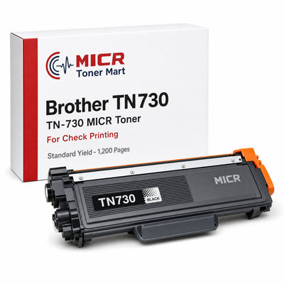 Brother TN730 TN-730 MICR Toner Cartridge for Check Printing | Standard Yield 1,200 Pages | MFC-L2710DW MFC-L2750DW HL-L2350DW