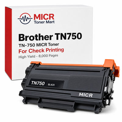 Brother TN750 TN-750 MICR Toner Cartridge for Check Printing | High Yield 8,000 Pages | HL-5450DN HL-5470DW MFC-8710DW MFC-8910DW