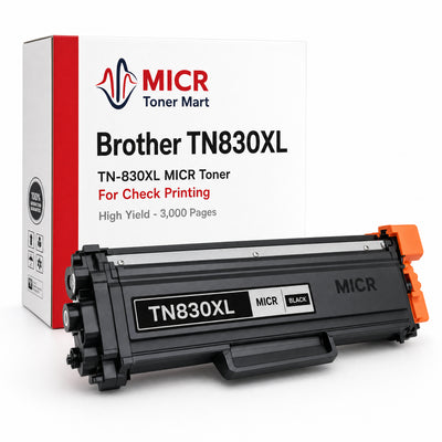 Brother TN830XL TN-830XL MICR Toner Cartridge for Check Printing | High Yield 3,000 Pages | HL-L2400D HL-L2460DW HL-L2480DW MFC-L2820DW