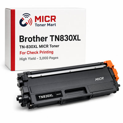 Brother TN830XL TN-830XL MICR Toner Cartridge for Check Printing | High Yield 3,000 Pages | HL-L2400D HL-L2460DW MFC-L2820DW