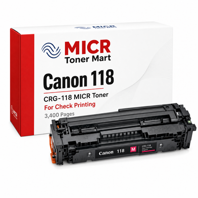 Canon 118 CRG-118 MICR Toner Cartridge for Check Printing | 3,400 Pages | imageCLASS MF8580Cdw MF8380Cdw MF8350Cdn MF726Cdw MF729Cdw LBP7660Cdn LBP7200Cdn
