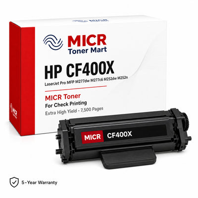 HP 201X CF400X MICR Toner Cartridge for Check Printing | LaserJet Pro MFP M277dw M277c6 M252dw M252n | Extra High Yield 7,500 Pages