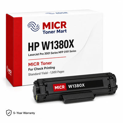 HP 138A W1380A MICR Toner Cartridge for Check Printing | Standard Yield 1,500 Pages | LaserJet Pro 3001 Series MFP 3101 Series
