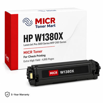 HP 138X W1380X MICR Toner Cartridge for Check Printing | Extra High Yield 4,000 Pages | LaserJet Pro 3001 Series MFP 3101 Series