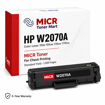 HP 117A W2070A MICR Toner Cartridge for Check Printing | Standard Yield 1,500 Pages | Color Laser 150a 150nw 178nw 179fnw