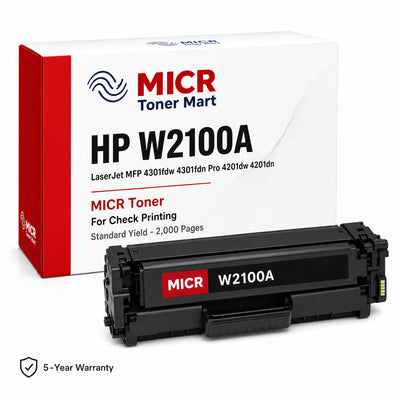HP 210A W2100A MICR Toner Cartridge for Check Printing | LaserJet MFP 4301fdw 4301fdn Pro 4201dw 4201dn | Standard Yield 2,000 Pages