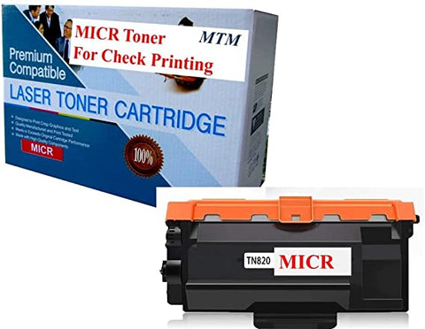 Brother TN820 TN-820 MICR Toner Cartridge for Check Printing. For HL-L6200DW HL-L5200DW HL-L6200DWT HL-L5000D HL-L5100DN HL-L5200DWT HL-L6250DW HL-L6300DW HL-L6400DW HL-L6400DWT MFC-L5700DW MFC-L5800DW MFC-L5850DW MFC-L5900DW MFC-L6700DW printers. 3K