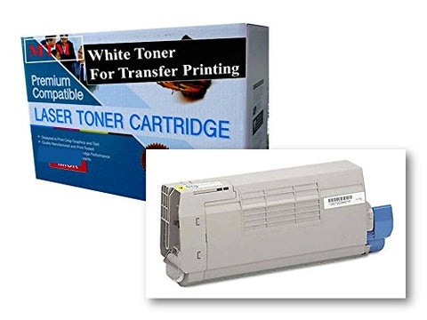Okidata 43866103 5K Capacity Compatible White Laser Toner Cartridge for Heat Transfer Printing