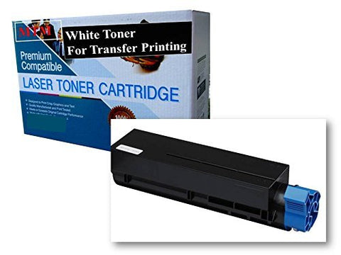 MICR Toner Mart - Okidata 44992405 Compatible White Laser Toner Cartridge for T-Shirt Heat Transfer Printing