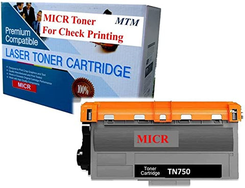 Brother TN750 TN-750 MICR Toner for Check Printing. For HL-5450DN HL-5470DW HL-6180DW MFC-8710DW MFC-8910DW MFC-8950DW laser printers. 8.5K Yield.